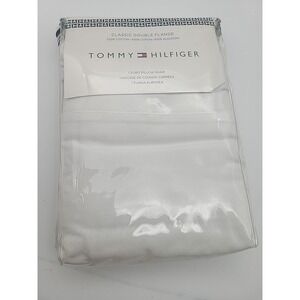 Tommy Hilfiger EURO Pillow Square Sham $85 MSRP White Cotton 26" Double Flange